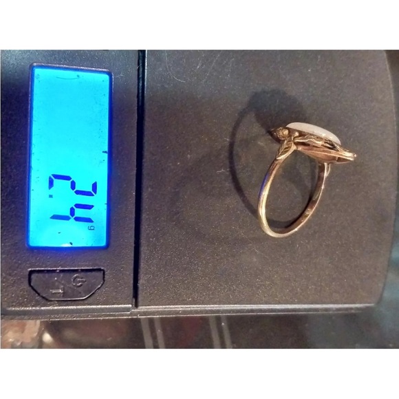 Antique Estate 10KT YELLOW GOLD OPAL leaf RING π π€ π - Picture 4 of 9
